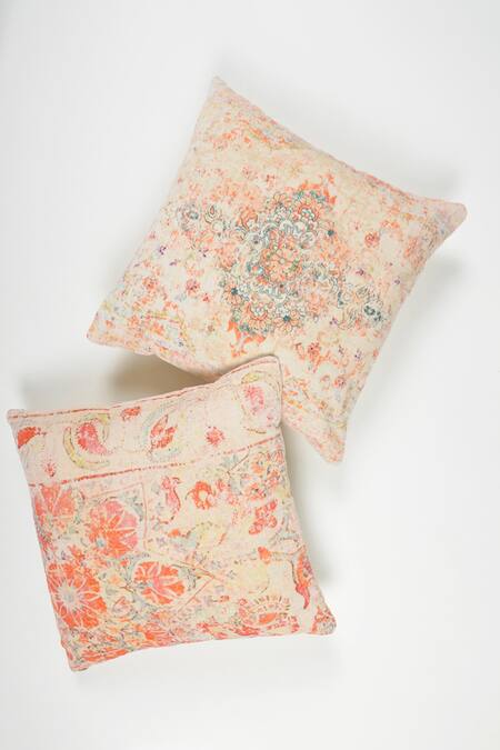 Orna Multi Color Cotton Digital Print Rectangle Shaped Cushion Cover - Set Of 2 Online at Aza Fashions Orna_Multi Color Cotton Digital Print Rectangle Shaped Cushion Cover - Set Of 2_Online_at_Aza_Fashions