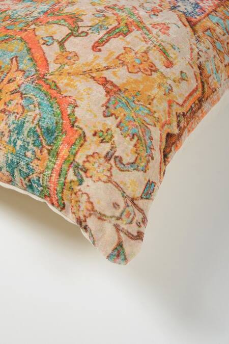 Orna_Multi Color Cotton Digital Print Garden Cushion Cover - Set Of 2_Online_at_Aza_Fashions