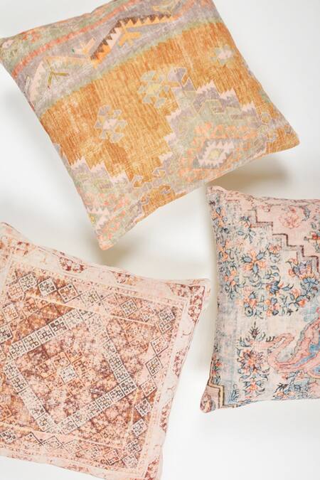 Buy Orna Multi Color Cotton Digital Print Square Cushion Cover - Set Of 2 Online at Aza Fashions Buy_Orna_Multi Color Cotton Digital Print Square Cushion Cover - Set Of 2_Online_at_Aza_Fashions