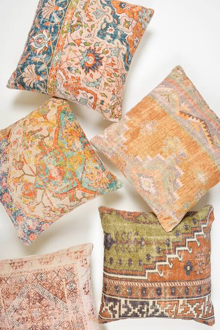 Buy_Orna_Multi Color Cotton Digital Print Tribal Cushion Cover - Set Of 2_Online_at_Aza_Fashions