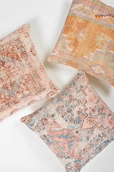Buy_Orna_Multi Color Cotton Digital Print Paisley Cushion Cover - Set Of 2_Online_at_Aza_Fashions
