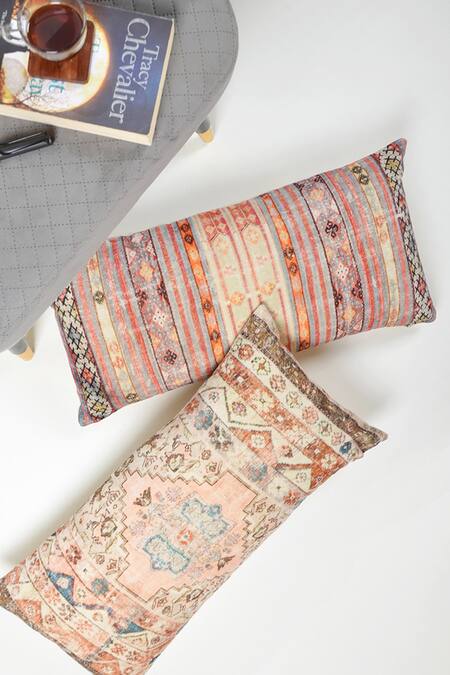 Orna Multi Color Cotton Digital Print Rectangle Shaped Cushion Cover - Set Of 2 Online at Aza Fashions Orna_Multi Color Cotton Digital Print Rectangle Shaped Cushion Cover - Set Of 2_Online_at_Aza_Fashions