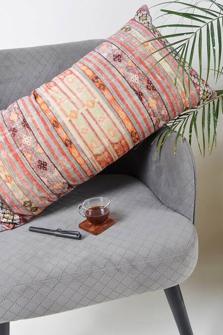 Buy Orna Multi Color Cotton Digital Print Stripe Cushion Cover Online at Aza Fashions Buy_Orna_Multi Color Cotton Digital Print Stripe Cushion Cover_Online_at_Aza_Fashions