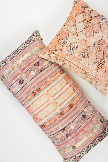 Shop Orna Multi Color Cotton Digital Print Stripe Cushion Cover Online at Aza Fashions Shop_Orna_Multi Color Cotton Digital Print Stripe Cushion Cover_Online_at_Aza_Fashions