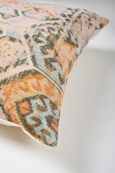 Orna_Multi Color Cotton Digital Print Hexagon Pattern Cushion Cover - Set Of 2_Online_at_Aza_Fashions