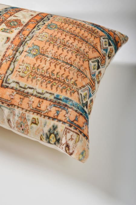 Orna_Multi Color Cotton Digital Print Botanical Cushion Cover - Set Of 2_Online_at_Aza_Fashions