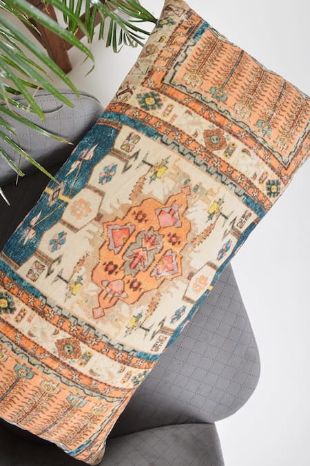 Buy_Orna_Multi Color Cotton Digital Print Botanical Cushion Cover - Set Of 2_Online_at_Aza_Fashions