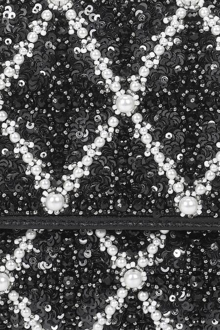 The Leather Garden_Black Cypress Leather Embellished Bag _at_Aza_Fashions