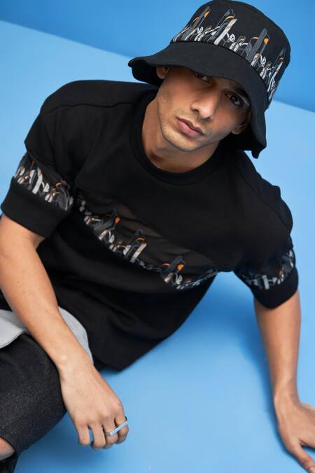 Shop Siddhant Agrawal Black Embroidered Coastline Bucket Hat Online at Aza Fashions Shop_Siddhant Agrawal_Black Embroidered Coastline Bucket Hat _Online_at_Aza_Fashions
