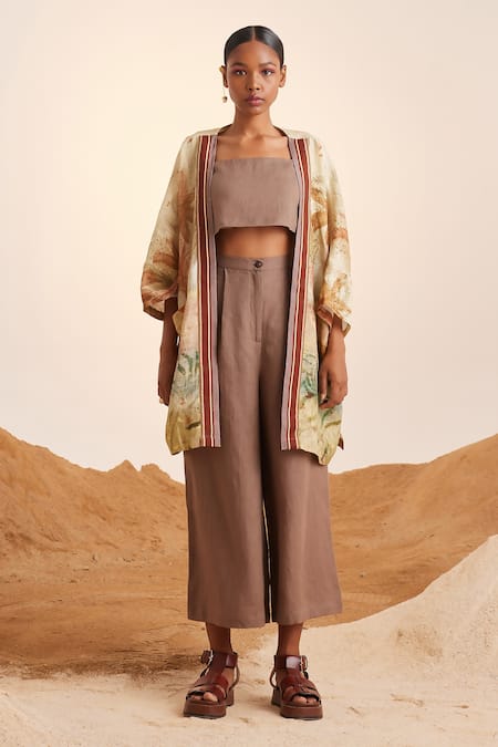 Cord June Printed Cape & Pant Set 