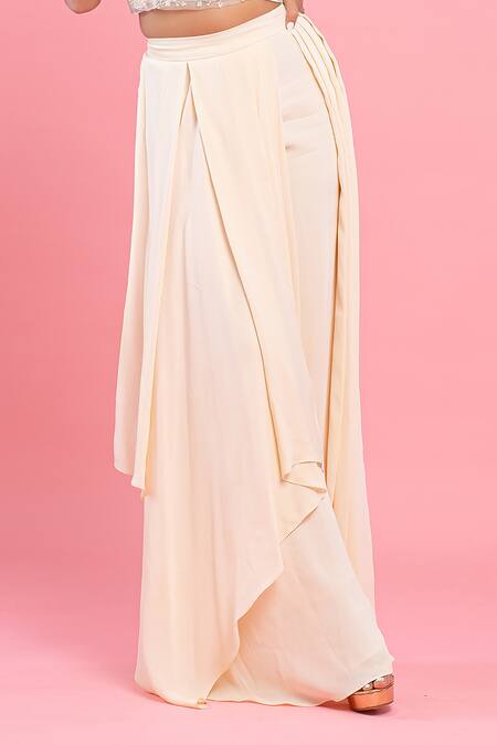 Shop PIRI INDIA Green Organza, Chanderi, Georgette Beads, Hand Embroidered Top And Pant Set Online at Aza Fashions Shop_PIRI INDIA_Green Organza, Chanderi, Georgette Beads, Hand Embroidered Top And Pant Set _Online_at_Aza_Fashions