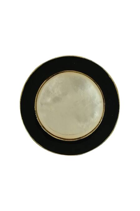 Varnika Arora_Black Alyssa Circular Shaped Studs _Online_at_Aza_Fashions