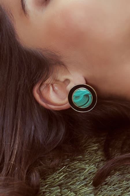 Buy_Varnika Arora_Black Alyssa Embellished Studs _Online_at_Aza_Fashions