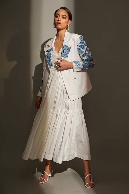Shop_Betrue_White Linen Embroidery Collared Floral Jacket _Online_at_Aza_Fashions