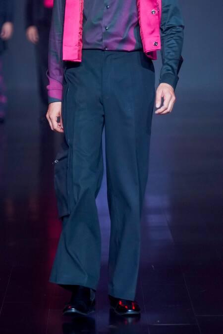 Dhruv Vaish_Black Cotton Side Pocket Trouser_Online_at_Aza_Fashions