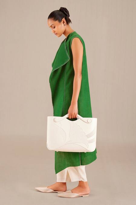 Ampm Green Linen Embroidery Collared Long Jacket And Pant Set Online at Aza Fashions Ampm_Green Linen Embroidery Collared Long Jacket And Pant Set_Online_at_Aza_Fashions