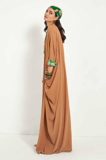 Buy Style Junkiie Beige Crepe Embroidery Halter Neck Flared Jumpsuit Online at Aza Fashions Buy_Style Junkiie_Beige Crepe Embroidery Halter Neck Flared Jumpsuit _Online_at_Aza_Fashions