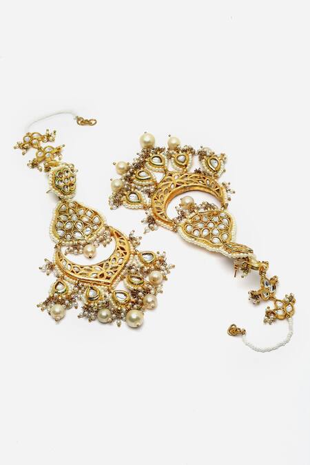 Buy Dugran By Dugristyle Cream Diamonds, Pearls, Stones Kundan Embellished Dangler Earrings Online at Aza Fashions Buy_Dugran By Dugristyle_Cream Diamonds, Pearls, Stones Kundan Embellished Dangler Earrings _Online_at_Aza_Fashions