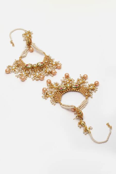 Buy Dugran By Dugristyle Red Pearls, Gota Patti, Stones Kundan Embellished Passa Chandbali Earrings Online at Aza Fashions Buy_Dugran By Dugristyle_Red Pearls, Gota Patti, Stones Kundan Embellished Passa Chandbali Earrings _Online_at_Aza_Fashions