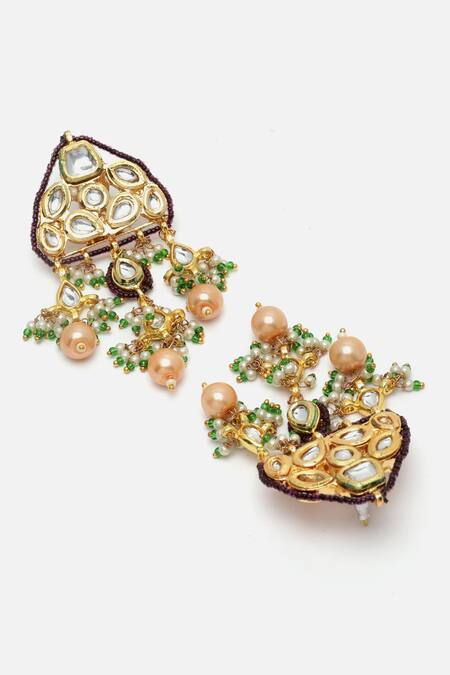 Buy Dugran By Dugristyle Purple Pearls, Stones Tassel Drop Earrings Online at Aza Fashions Buy_Dugran By Dugristyle_Purple Pearls, Stones Tassel Drop Earrings _Online_at_Aza_Fashions