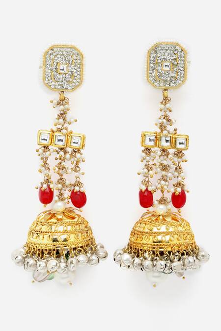 Dugran By Dugristyle Multi Color Ghungroo Drop Long Jhumkis Online at Aza Fashions Dugran By Dugristyle_Multi Color Ghungroo Drop Long Jhumkis _Online_at_Aza_Fashions