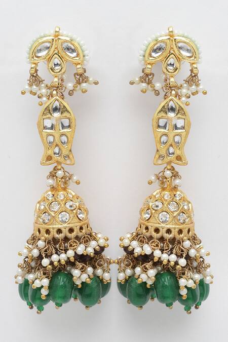 Shop_Dugran By Dugristyle_Multi Color Pearls, Stones Kundan Embellished Choker Set _Online_at_Aza_Fashions