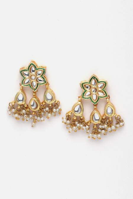 Shop_Dugran By Dugristyle_Gold Plated Diamonds, Pearls Kundan Studded Choker Set _Online_at_Aza_Fashions