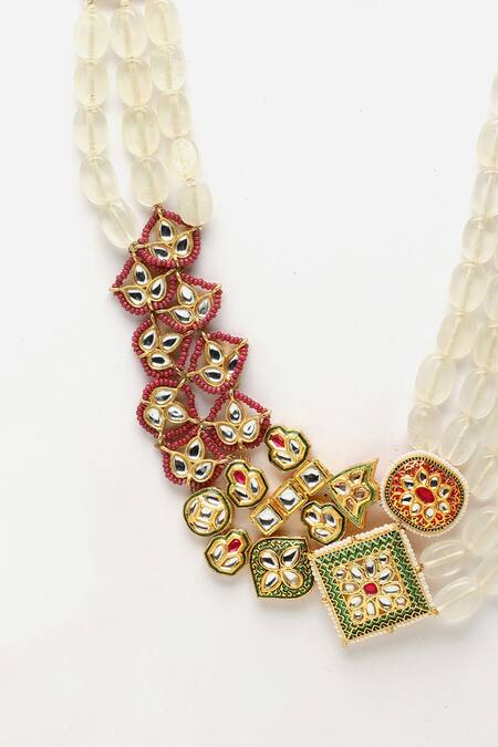 Buy_Dugran By Dugristyle_Multi Color Beaded Layer Necklace _Online_at_Aza_Fashions