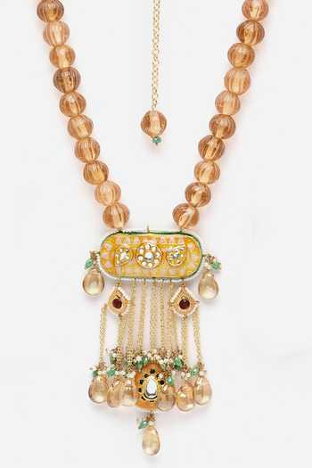 Buy_Dugran By Dugristyle_Multi Color Long Beaded Pendant Necklace _Online_at_Aza_Fashions