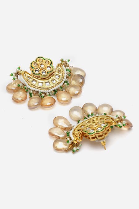 Dugran By Dugristyle_Multi Color Pearls, Stones Kundan Embellished Layered Necklace Set _at_Aza_Fashions