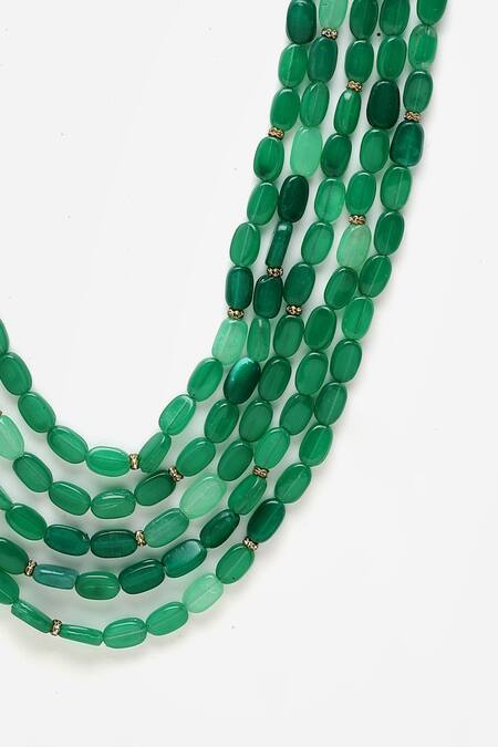 Buy Dugran By Dugristyle Cream Layered Stone Necklace Online at Aza Fashions Buy_Dugran By Dugristyle_Cream Layered Stone Necklace _Online_at_Aza_Fashions