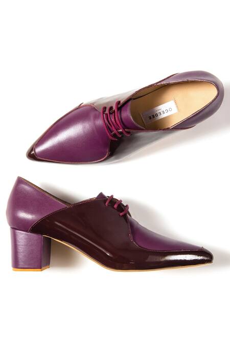 Oceedee_Purple Doris Pointed Toe Block Heels_Online_at_Aza_Fashions