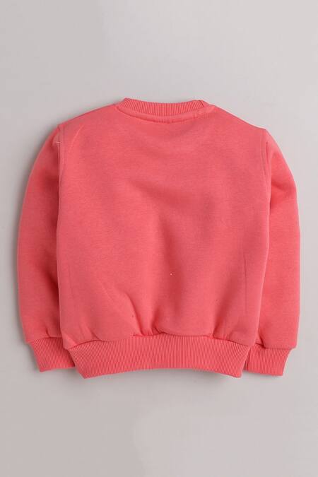 Knitting Doodles Pink Fleece Printed Dramatic Ribbed Neck Top And Joggers Set Online at Aza Fashions Knitting Doodles_Pink Fleece Printed Dramatic Ribbed Neck Top And Joggers Set_Online_at_Aza_Fashions