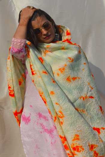 Studio Malang_Multi Color Dyed Handloom Cotton Wool Tie Shawl_Online_at_Aza_Fashions