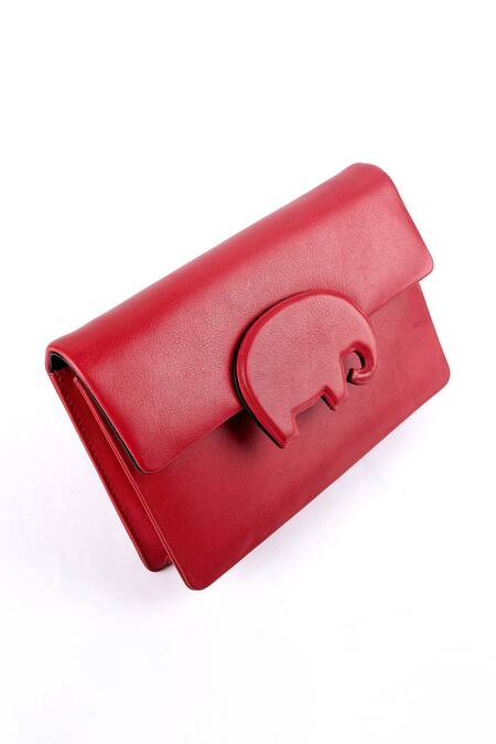 Saurav Ghosh Red Mammoth Rectangle Bag Online at Aza Fashions Saurav Ghosh_Red Mammoth Rectangle Bag_Online_at_Aza_Fashions