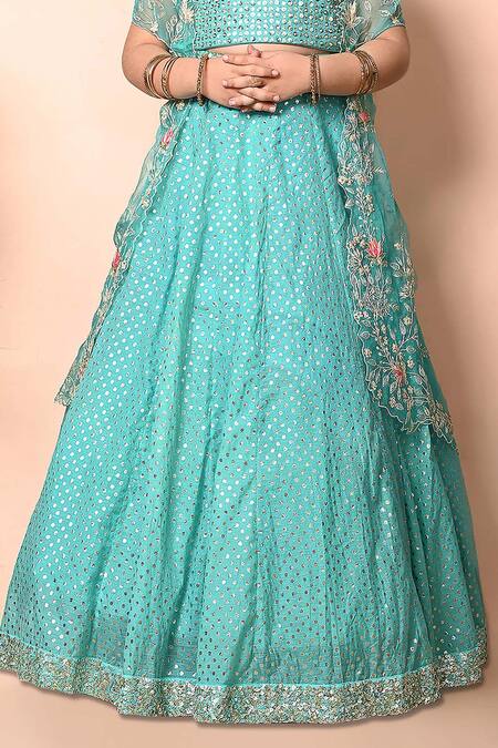 Priyanka Jain Blue Chanderi Sequins, Crystals, Diamonds Floral Embellished Cape Lehenga Set Online at Aza Fashions Priyanka Jain_Blue Chanderi Sequins, Crystals, Diamonds Floral Embellished Cape Lehenga Set _Online_at_Aza_Fashions