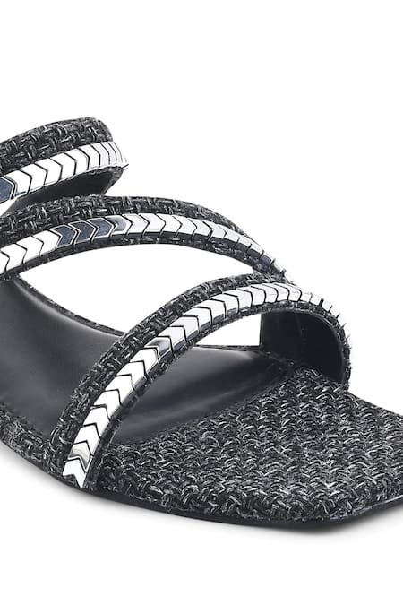 Black criss best sale cross sandals heels