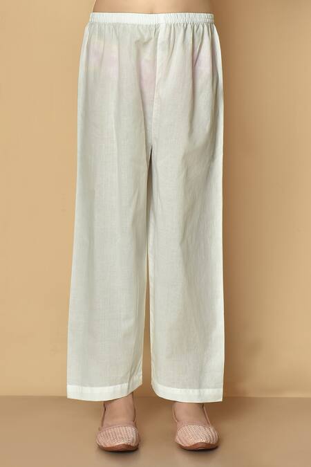 Buy_Pankhuri By Priyanka_White Cotton Embroidery Pathani Hand Block Print Kurta Set _Online_at_Aza_Fashions