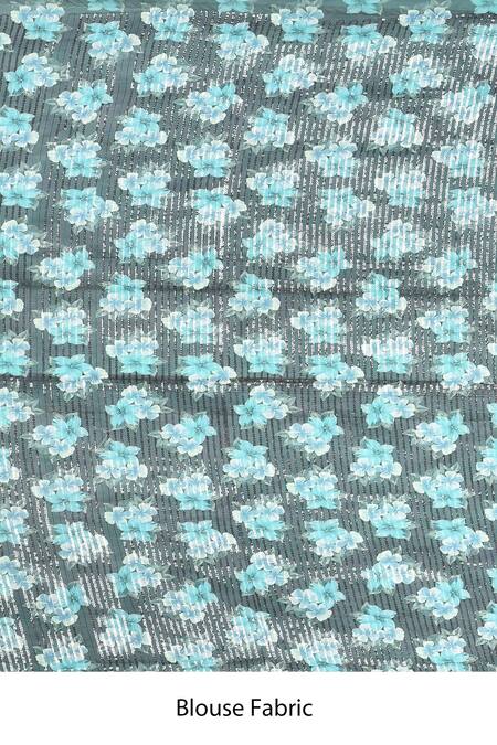 Nazaakat By Samara Singh_Multi Color 3d Velvet Chiffon Ombre Saree _Online_at_Aza_Fashions