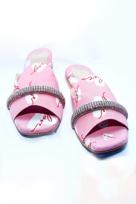 Foot Fuel_Pink Flawless Printed Flats _at_Aza_Fashions