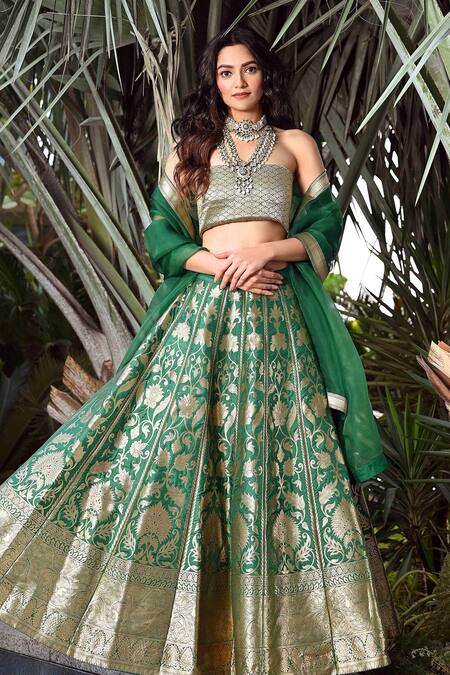 Buy Divine International Trading Co Women's Silk Semi Stitched Lehenga  Choli With Unstitched Blouse Piece(Turquoise_Free Size_1023) at Amazon.in