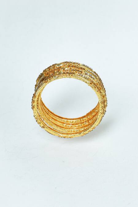 Nazaakat By Samara Singh Brown Stones Encrusted Bangles - Set Of 4 6
