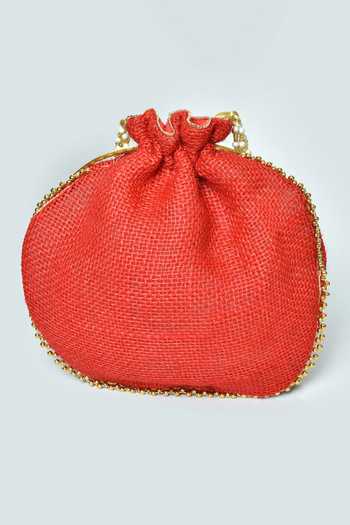 Khwaab By Sanjana Lakhani_Red Embroidered Gota Potli_at_Aza_Fashions