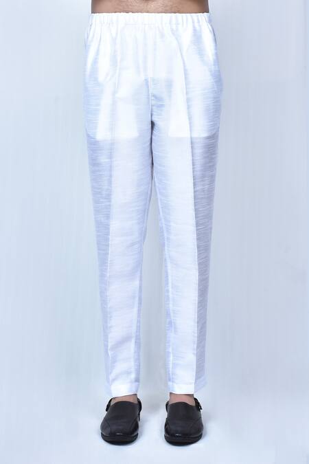 Arihant Rai Sinha_Green Cotton, Silk Solid Pleated Collar Kurta Set _Online_at_Aza_Fashions