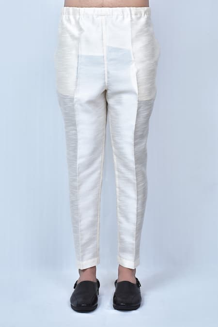 Arihant Rai Sinha_Orange Cotton, Silk Embroidery Elephant Patola Print Kurta Set _Online_at_Aza_Fashions