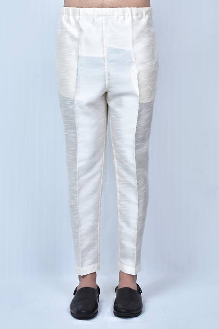 Arihant Rai Sinha_Blue Bamboo, Silk Pastel Plain Kurta And Pant Set _Online_at_Aza_Fashions