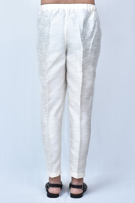 Buy_Arihant Rai Sinha_Blue Bamboo, Silk Pastel Plain Kurta And Pant Set _Online_at_Aza_Fashions