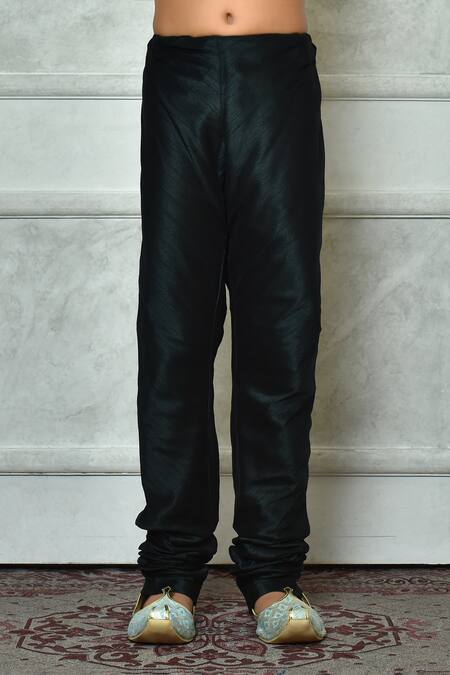 Buy_Petite Pomme_Green Polyester, Silk Embroidery Paisley Pattern Kurta And Churidar Set _Online_at_Aza_Fashions