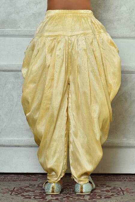 Petite Pomme_Brown Silk Embroidery Paisley Thread Work Kurta And Patiala Pant Set _Online_at_Aza_Fashions