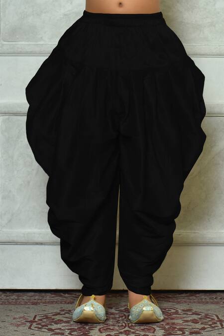 Petite Pomme_Blue Silk Embroidery Thread Work Kurta And Patiala Pant Set _Online_at_Aza_Fashions